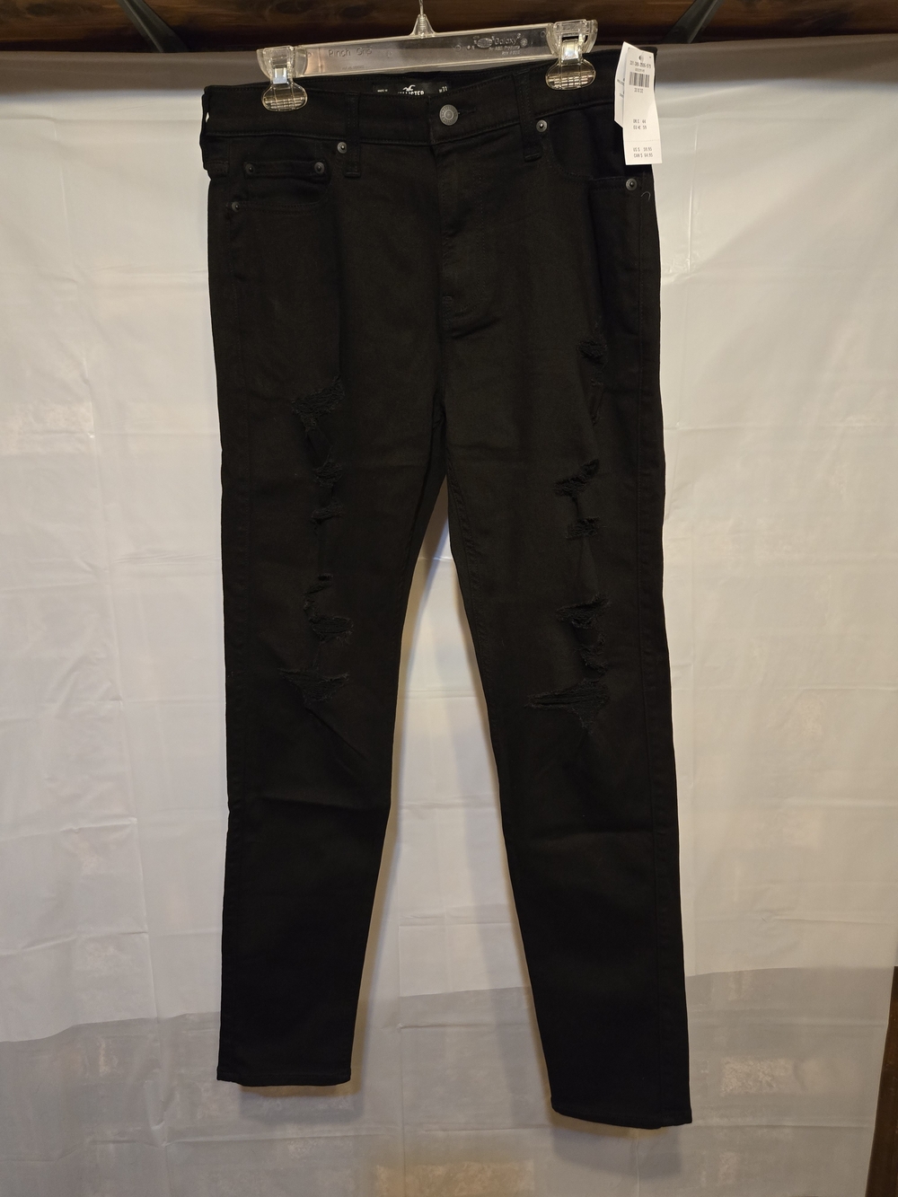 Hollister Athletic Skinny Men's Black Distressed Jeans